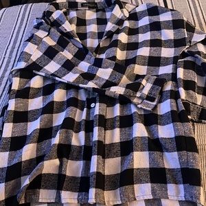 Black and whole flannel. Super cozy